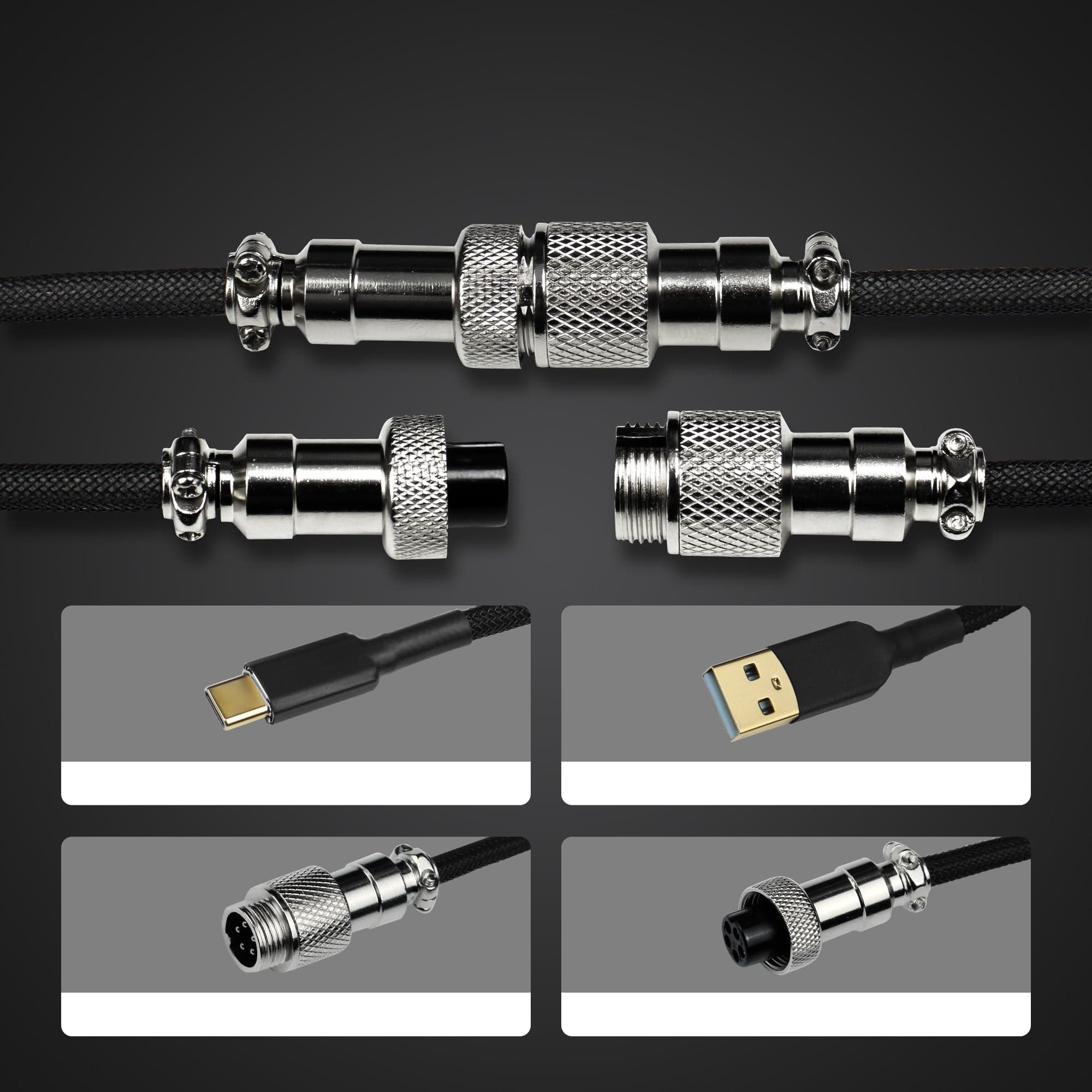 Womier Pro Braided Coiled Aviator USB-C Cable