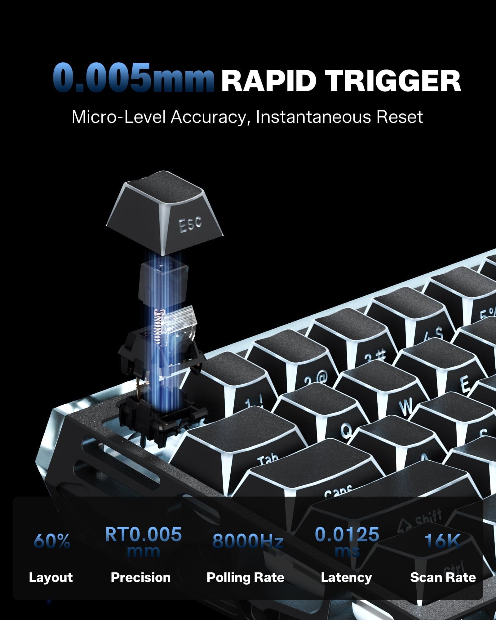 Womier SK61 HE 60% Magnetic Aluminium Keyboard