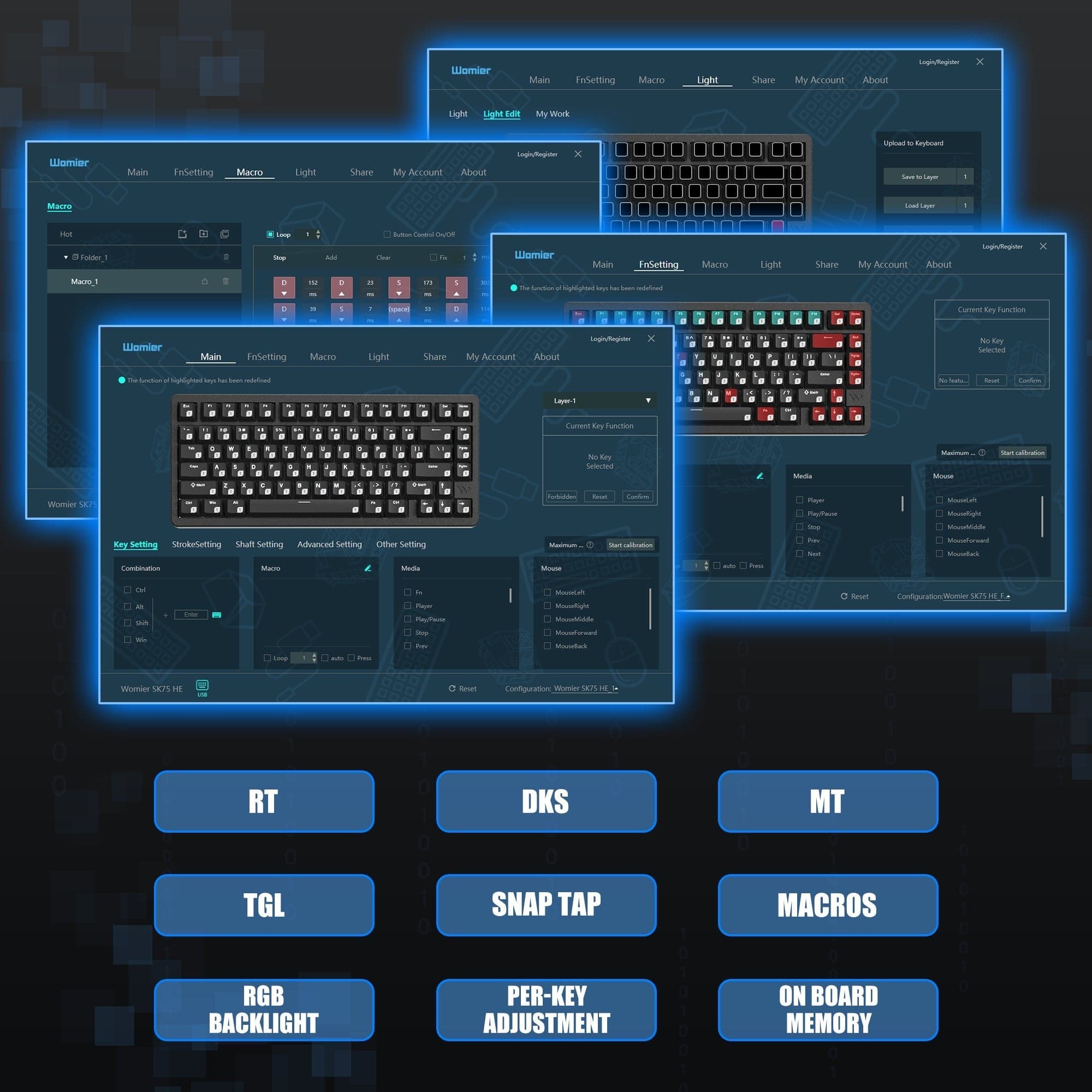 Womier SK75 TMR Magnetic Switch Aluminium Keyboard