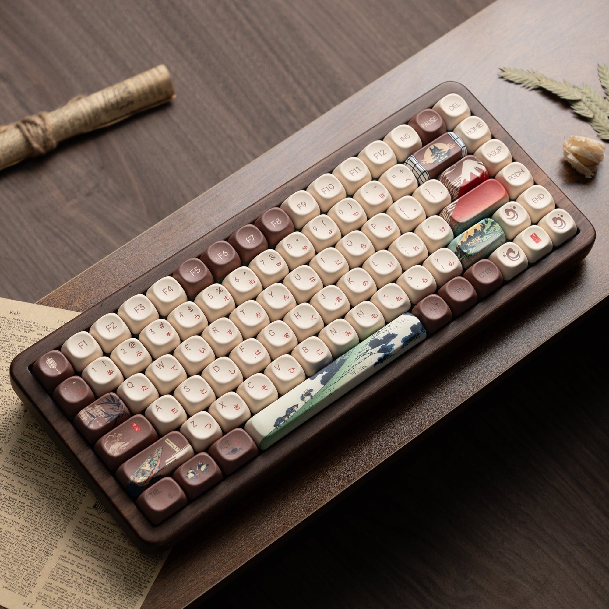 Womier WD75 Walnut Wood Wireless Mechanical Keyboard