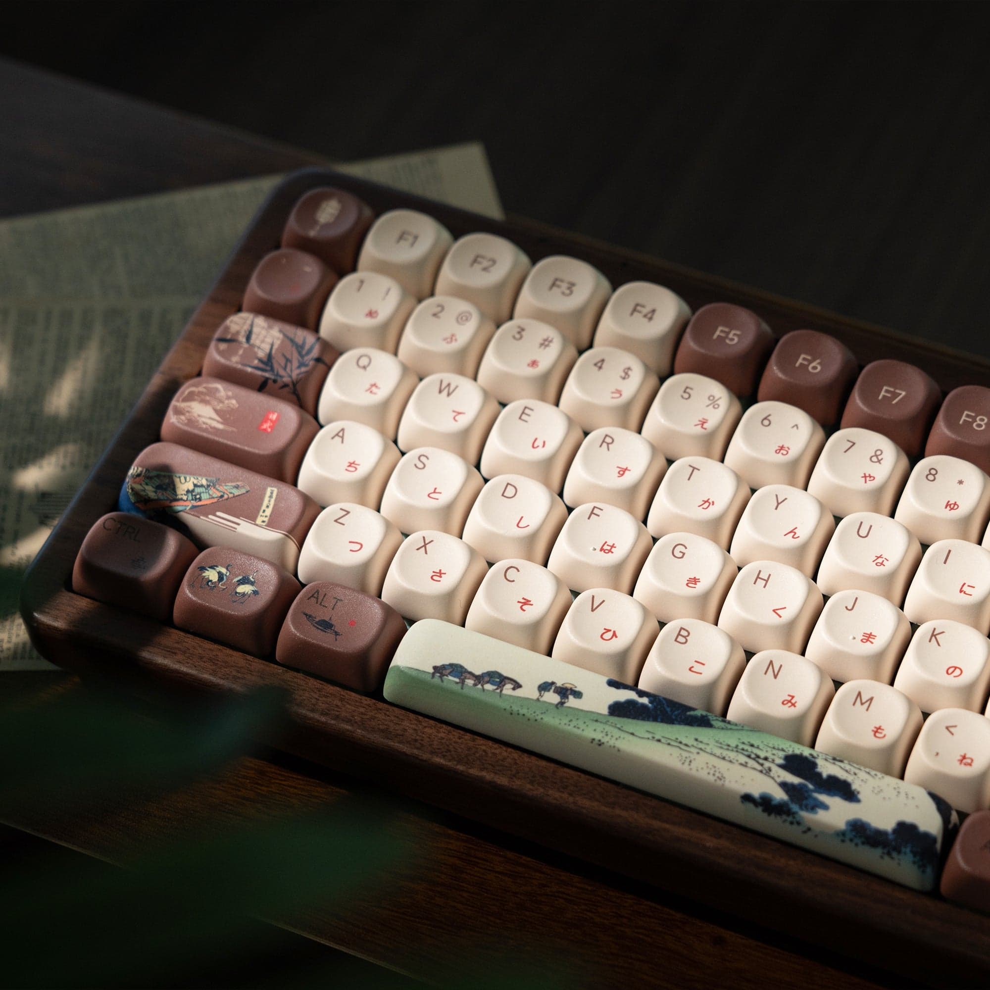 Womier WD75 Walnut Wood Wireless Mechanical Keyboard